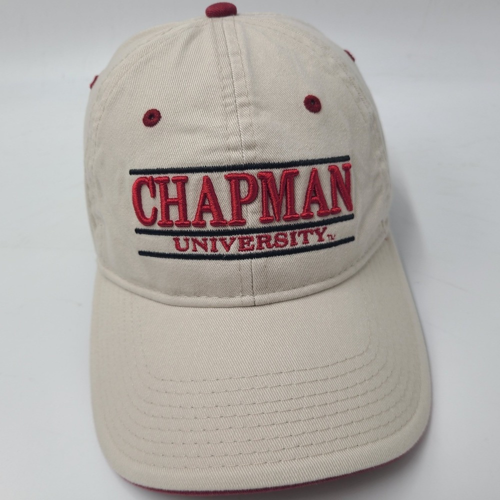 Chapman Panthers Hat Strapback (Fits Small) The Game Split Bar Beige University